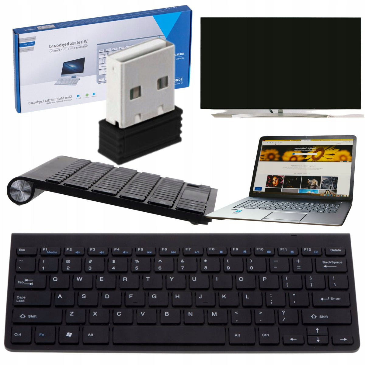 Small WIRELESS BLUETOOTH Keyboard Portable for Computer TV