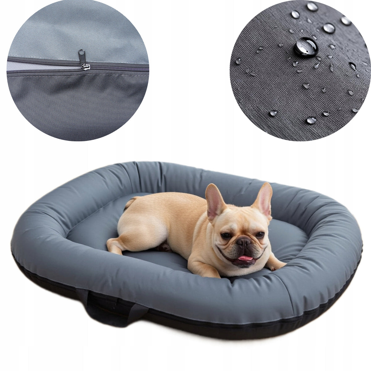 Small dog bed with codura bed ZIPPER playpen grey M 90/60 R.2