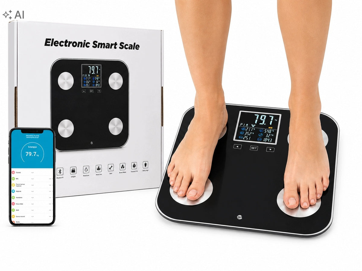 Smart Bathroom Scale Bluetooth 180 kg AiLink BMI LCD Analysis