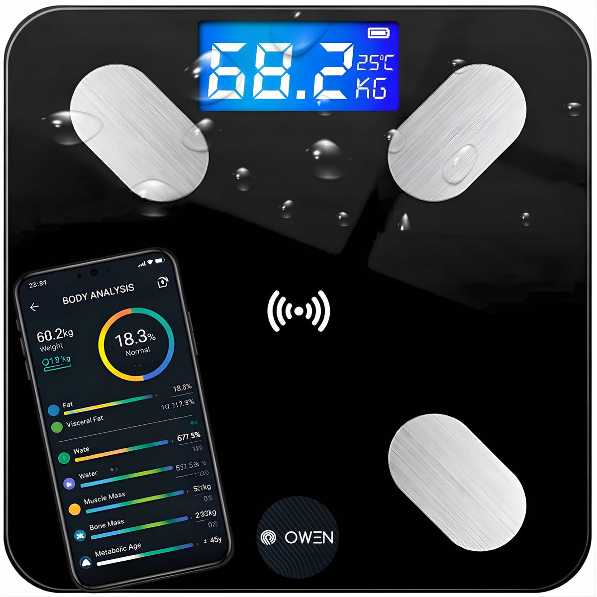 Smart Bluetooth Bathroom Scale Analytical Electronic BMI Packaging status original