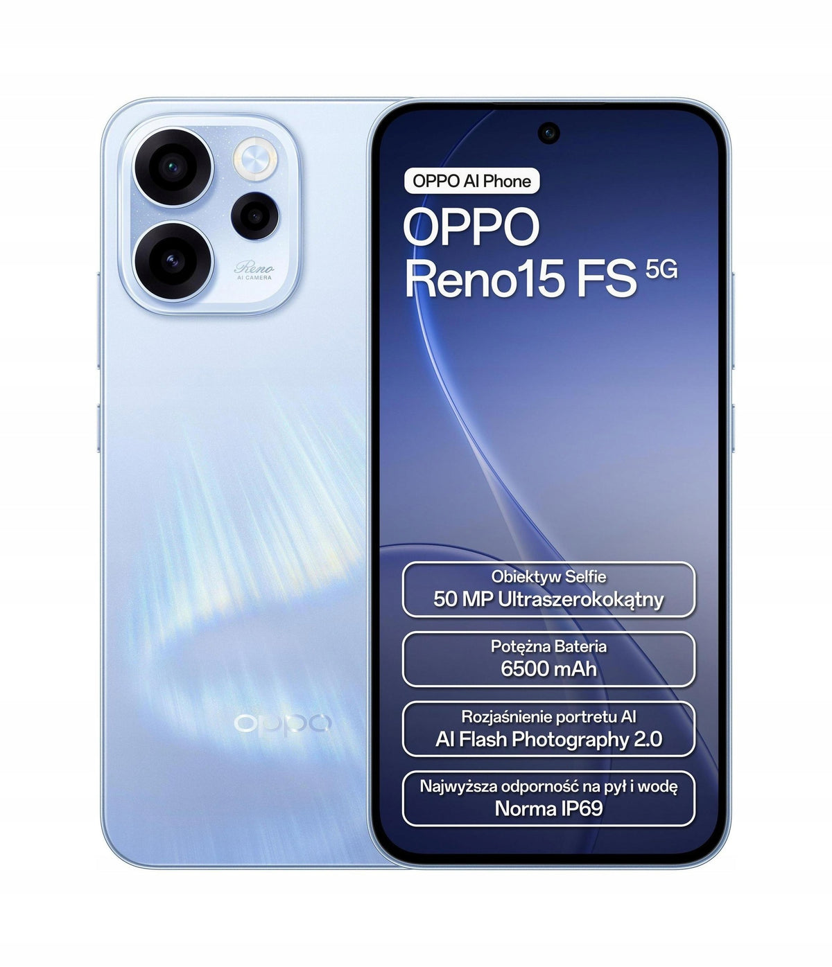 Smartphone Oppo Reno15 FS 8 GB / 512 GB 5G eSIM Blue Aurora Blue