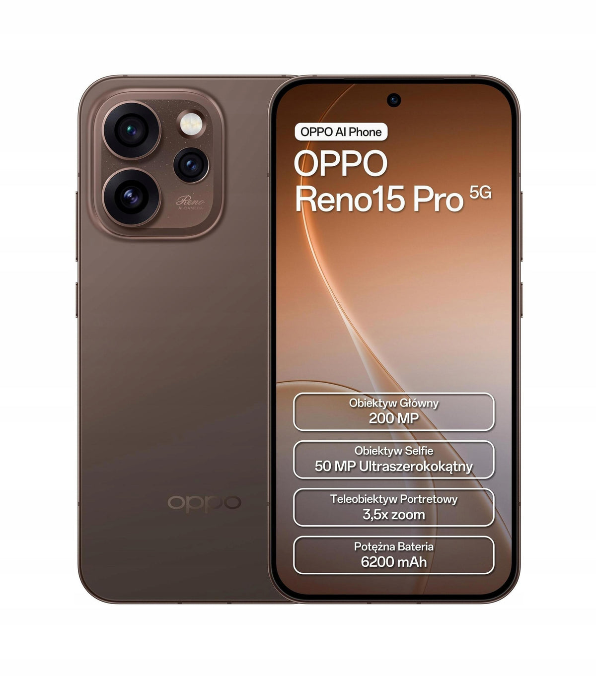 Smartphone Oppo Reno15 Pro 5G 12 GB / 512 GB NFC Dual SIM Brown