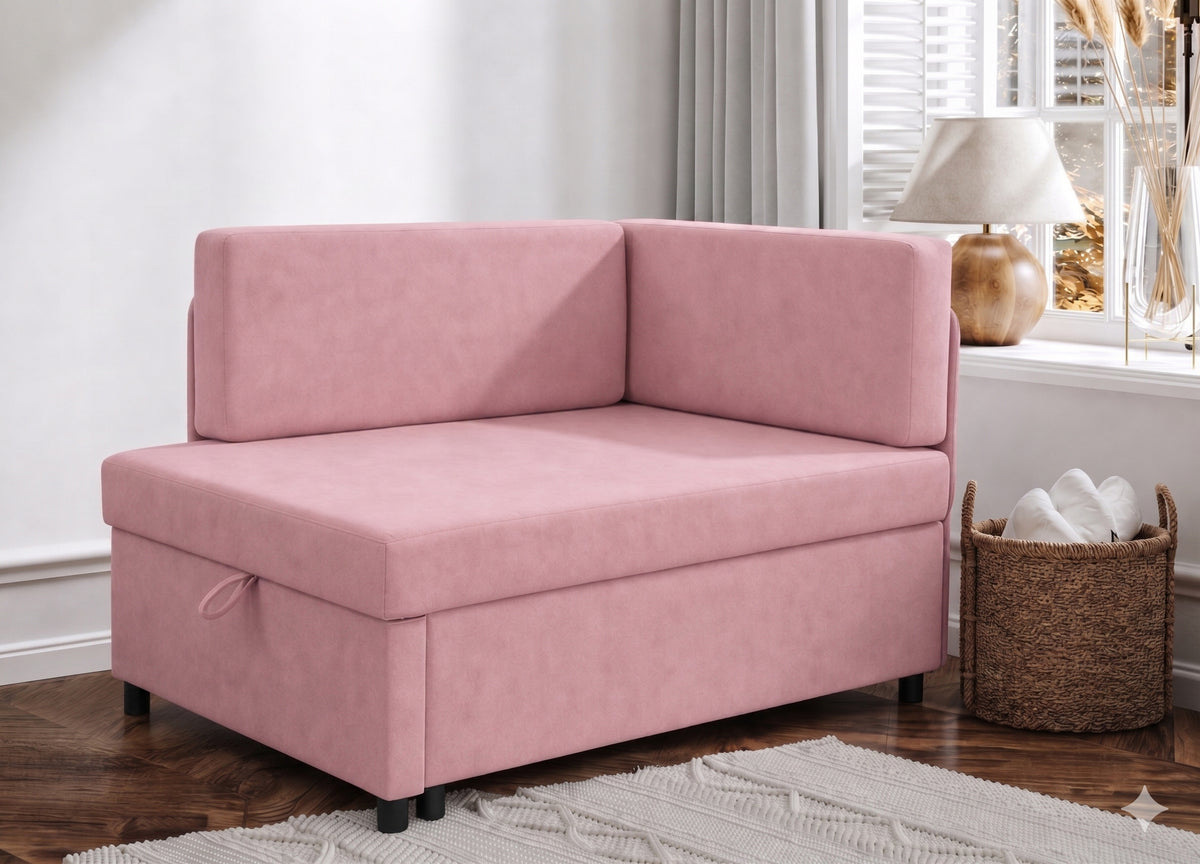 Sofa Viluś 106x75x80 cm sofa with sleeping and storage function pink