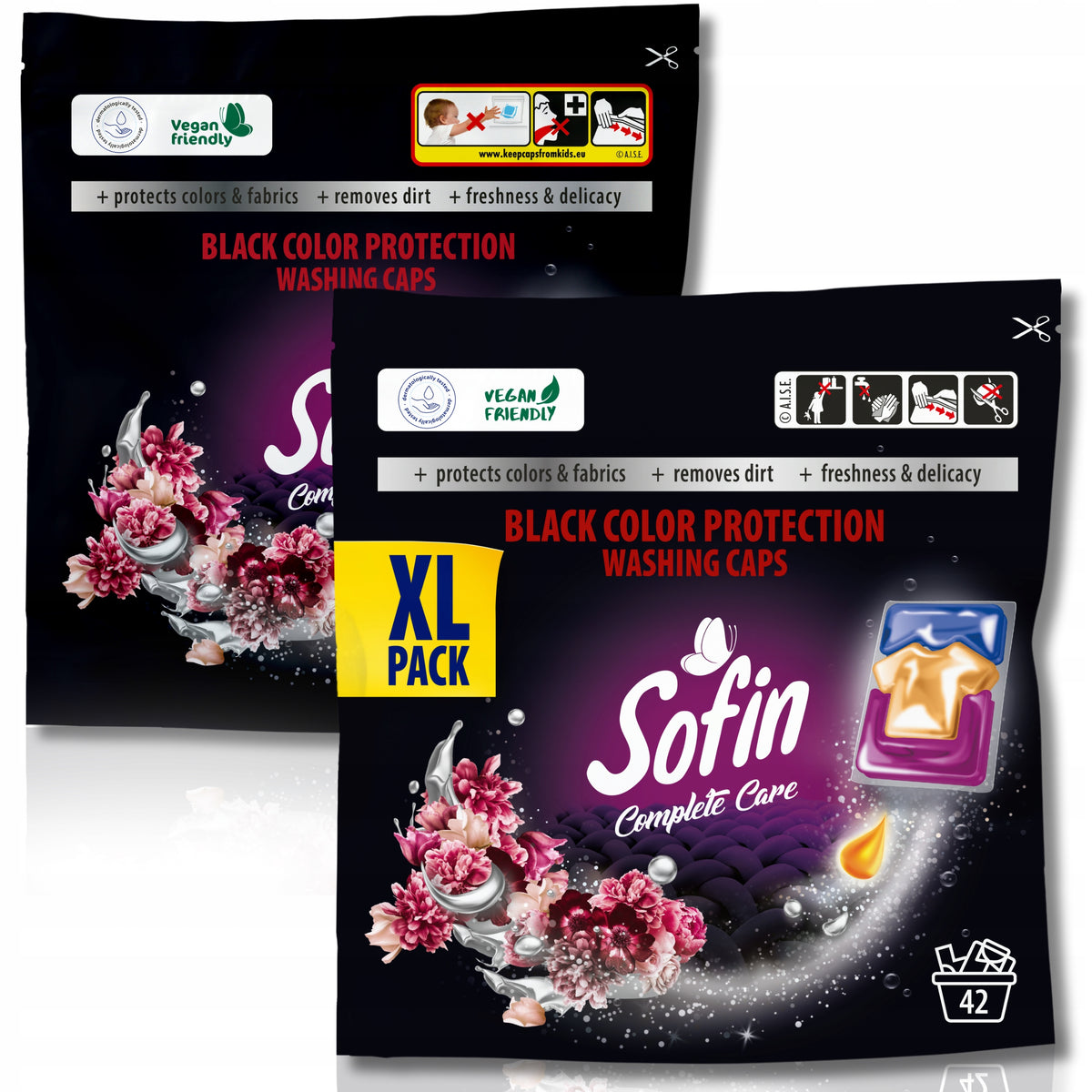 Sofin Dark Black Washing Capsules Color Protection 66 Washes