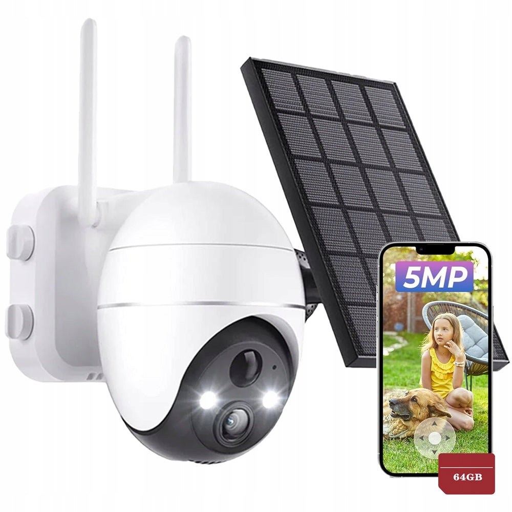 Solar Camera Outdoor IP WiFi Rotating Night Vision 2K PTZ Camera 360°