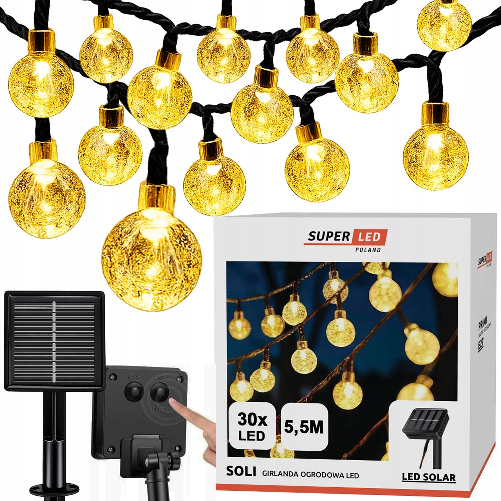 Solar LED Garden Garland 30x LED 2700K 5,5m LED Light Chain