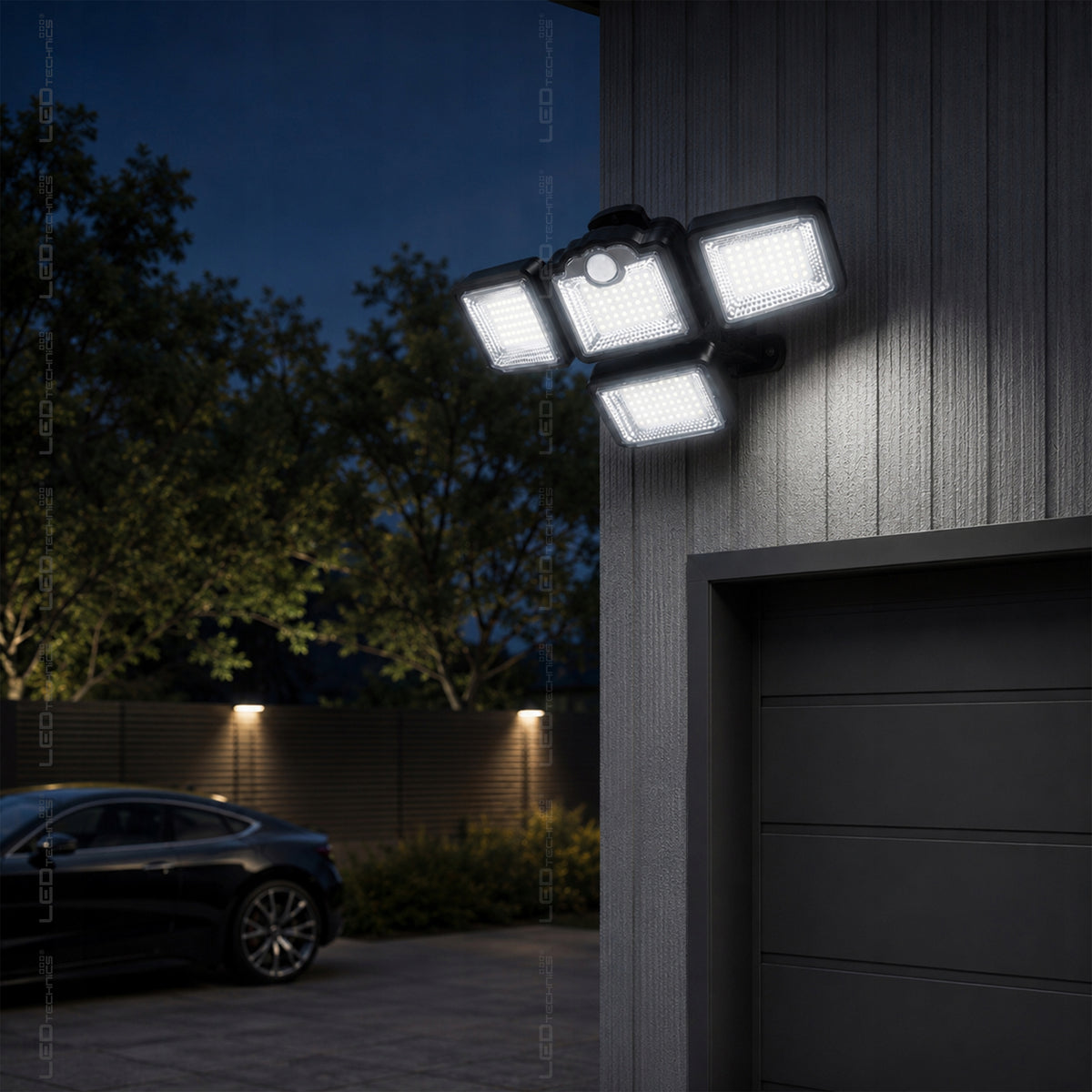 Solar Lamp LED Twilight Motion Sensor Outdoor Floodlight + Remote Control Packaging status original
