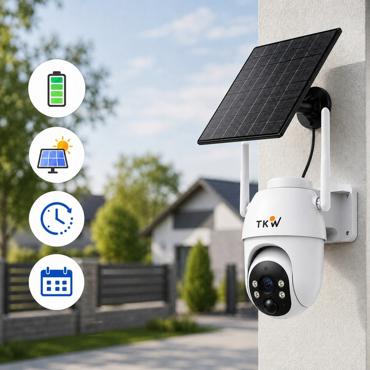 Solar Rotating PTZ Camera 4G LTE Outdoor 4MP SIM IP65 AI Monitoring Packaging status original