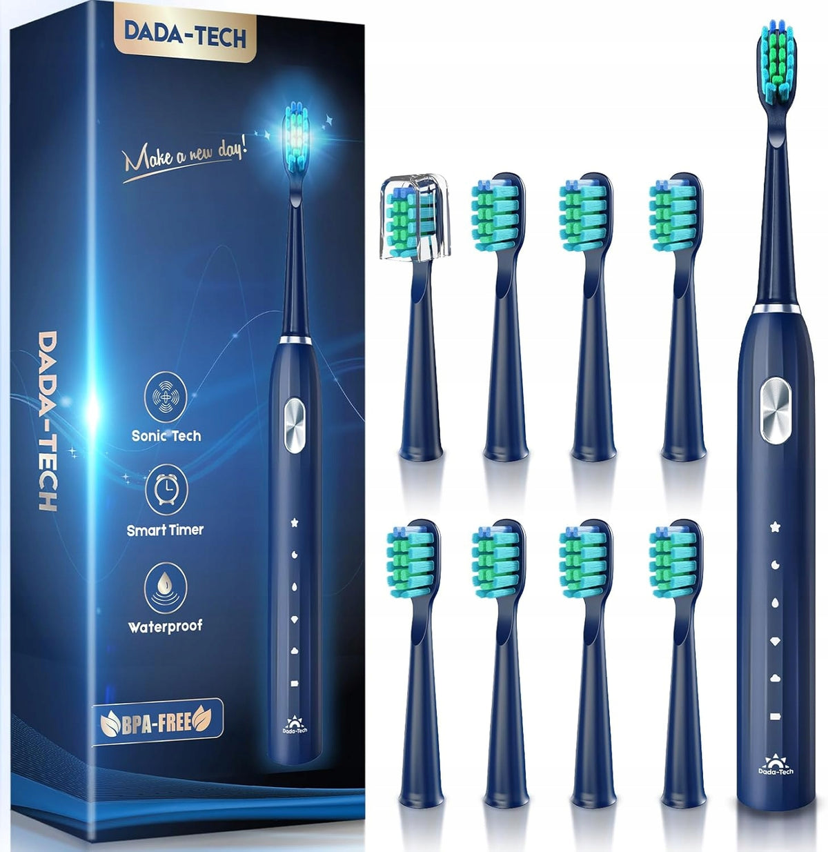 Sonic Electric Toothbrush + 9 Heads 5 Modes Timer Packaging status original