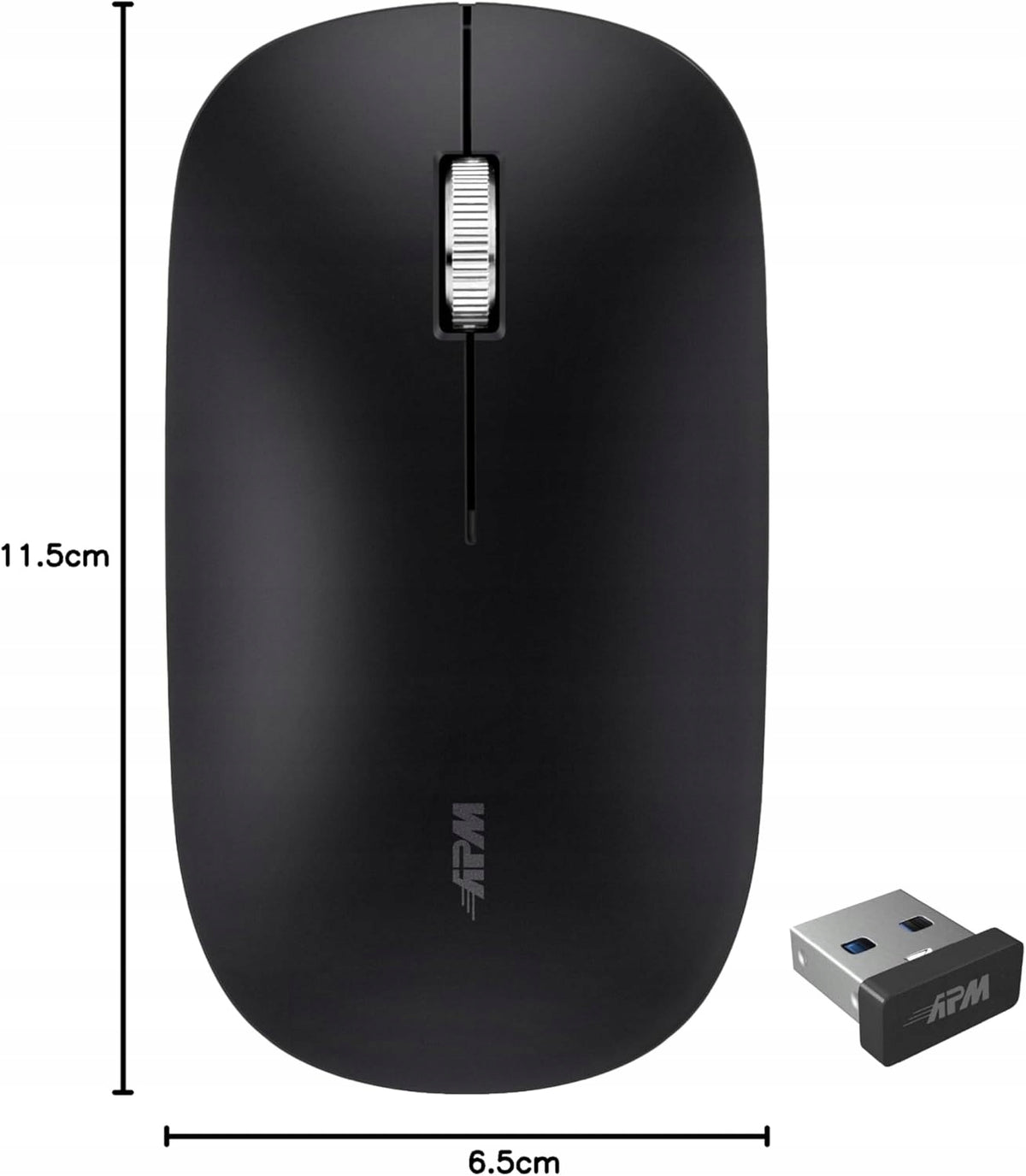 Souris Slim Wireless Computer Mouse Black Quiet USB Receiver Manufacturer code 3552725711718