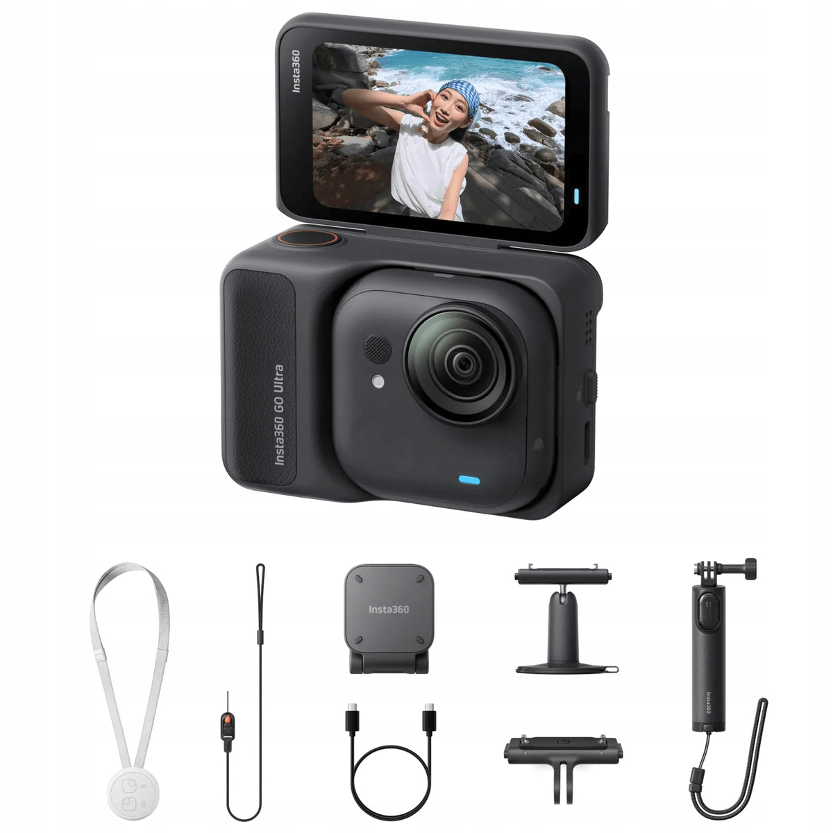 Sports Camera 4K Insta360 Go Ultra Set Creator Video 4K 60FPS Black