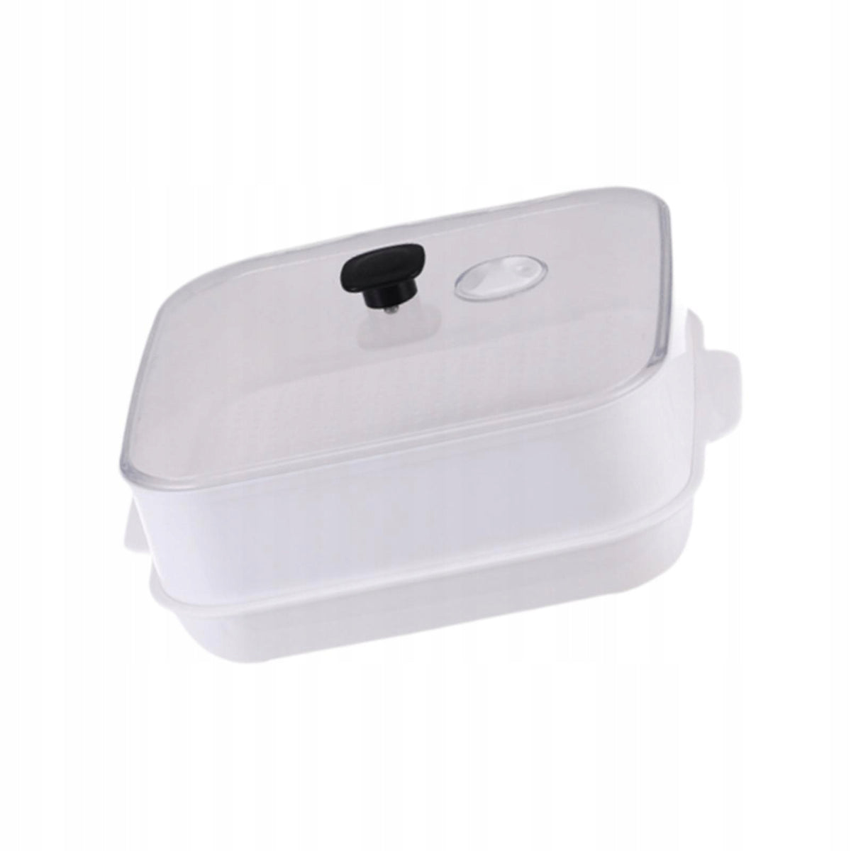 Square Microwave Steamer Cooking Pot Kitchen Gadgets with Single Layer