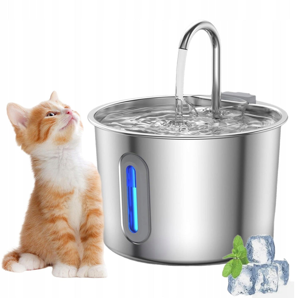 Stainless Steel Automatic Drinker Fountain For Dog And Cat 2.2l