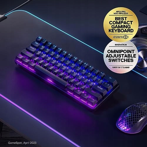 SteelSeries Apex Pro Mini Wireless HyperMagnetic Gaming Keyboard - World's Fastest Manufacturer SteelSeries