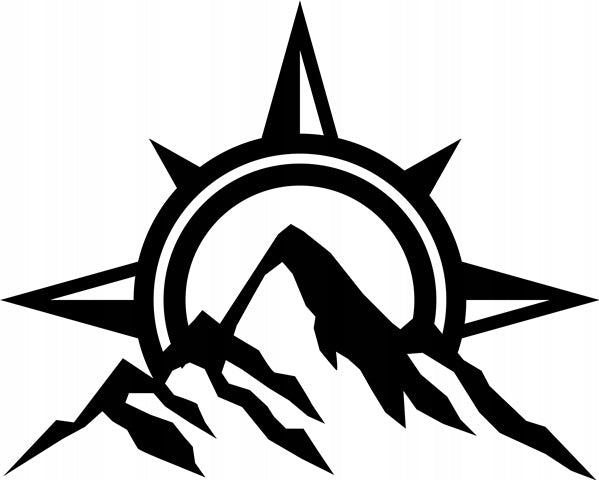 Sticker without background for car COMPASS MOUNTAINS 12 x 15,0 cm