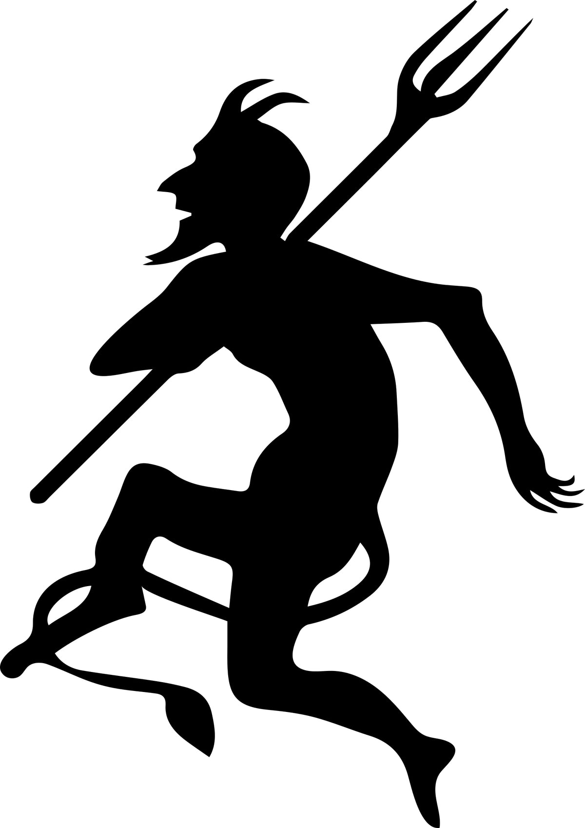 Sticker without background for car DEVIL WITH FORKS 17 x 12,0 cm