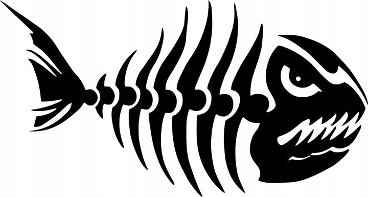 Sticker without background for car PIRANIA 8 x 15,0 cm