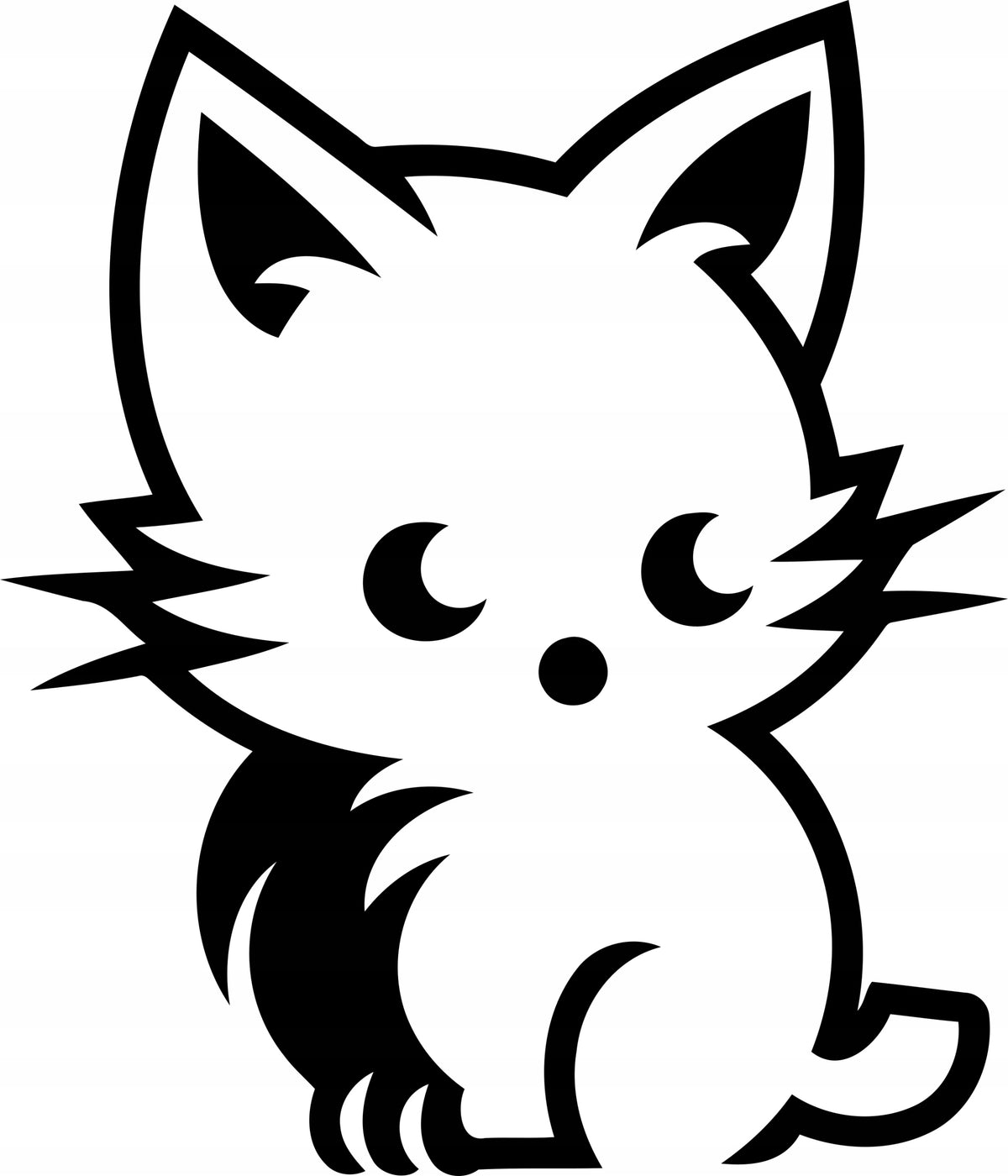 Sticker without background for car SWEET KITTEN 15 x 12,8 cm