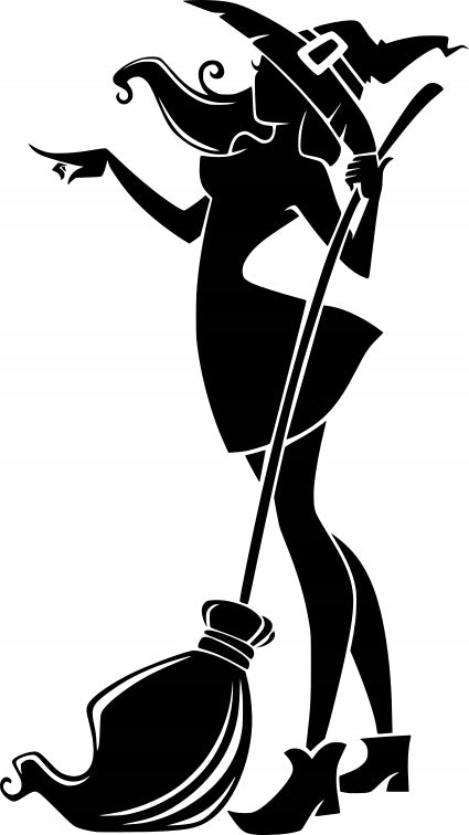 Sticker without background for car WITCH 19 x 10,7 cm