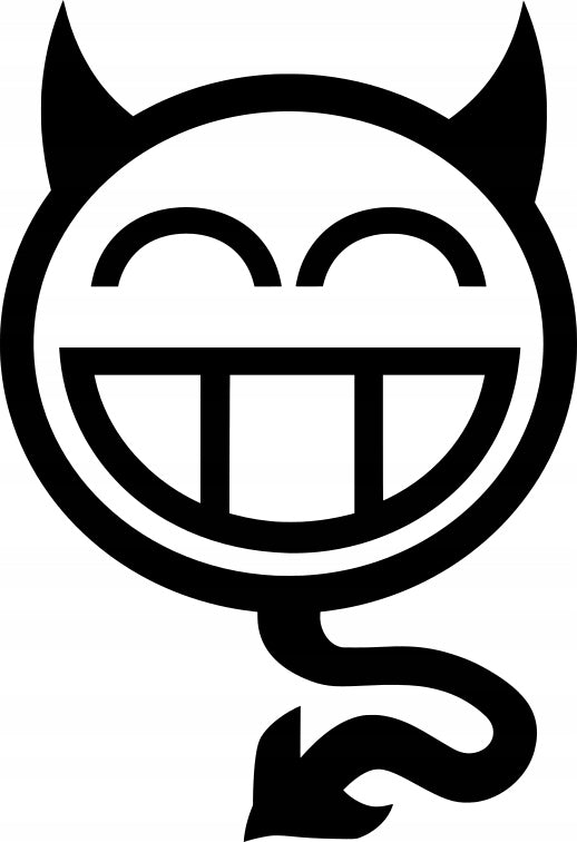 Sticker without background for car smiling DEVIL JDM 15 x 10,3 cm