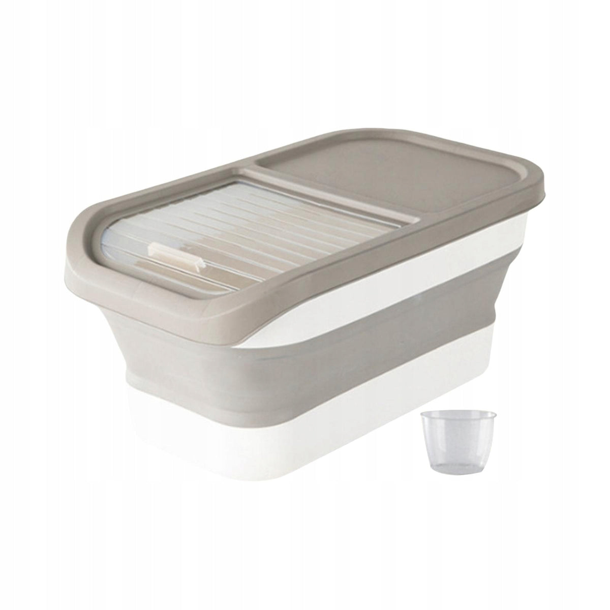 Storage Container for Food for Dogs And Cats, Rice Box, Measuring Khaki