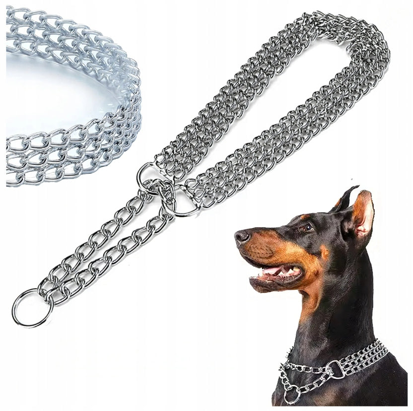 Strong Clamp Collar Metal Chain 3 Rows for Dog 45 cm 1723