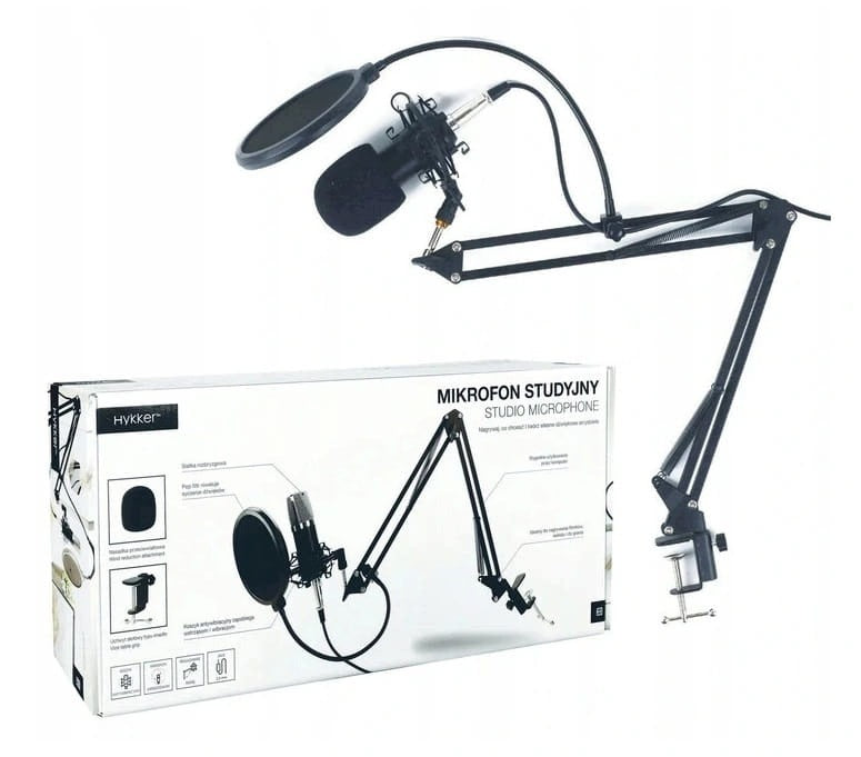 Studio Microphone with Tripod Hykker Pop Filter