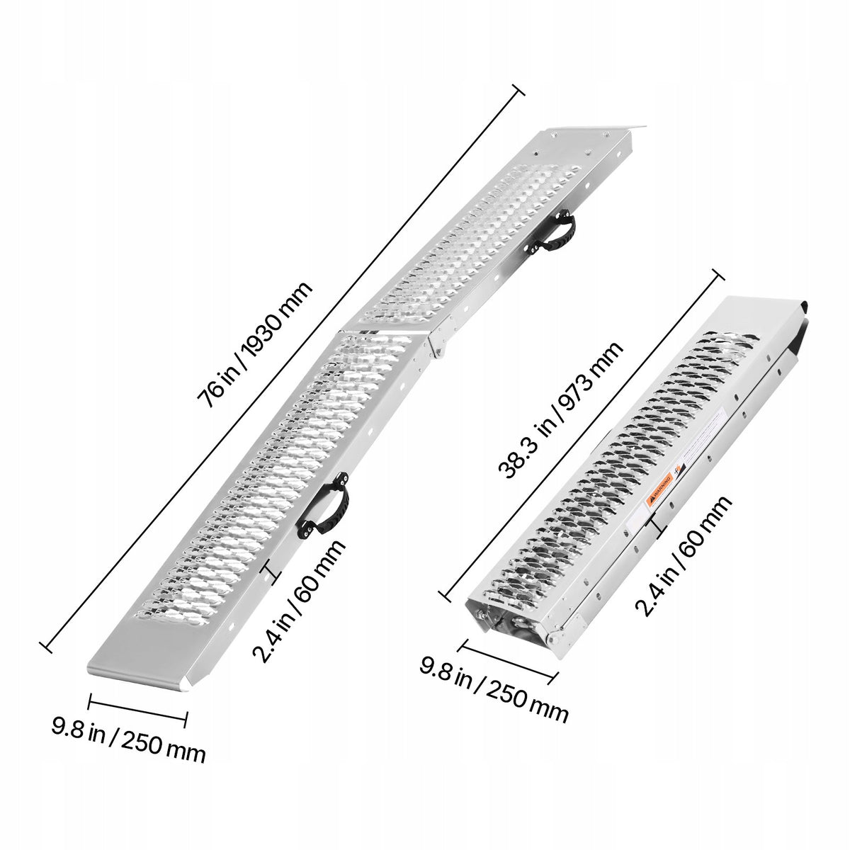 SucceBuy Steel Ramps With Handles 2Pcs 193CM Load Capacity 453KG Non-Slip Manufacturer code ZZGPDGZ1000