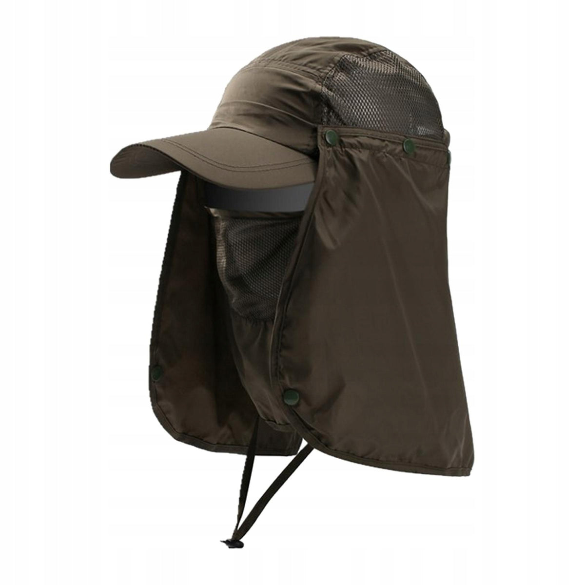 Sun Hat with Neck Protection, Breathable, Dustproof, Baseball Cap, Green