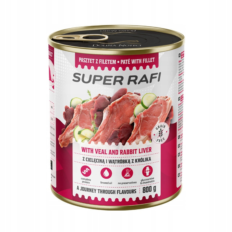 Super Rafi Wet Dog Food VEAL 800g