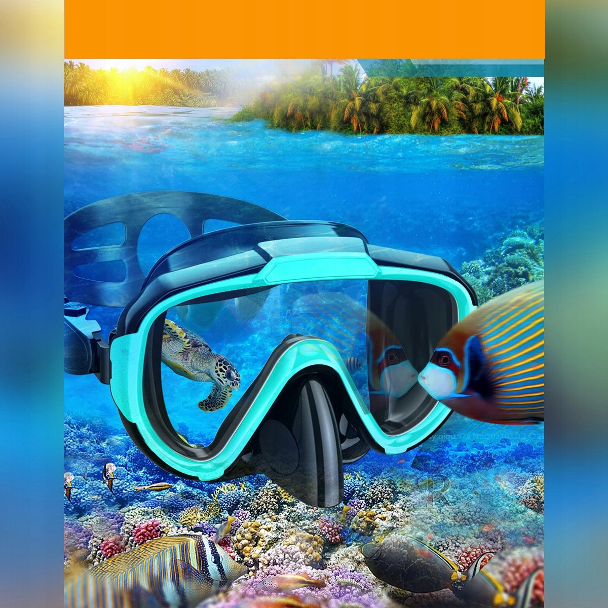 Swimming Mask ML/XL Full Face Does Not Steam Set Packaging status original