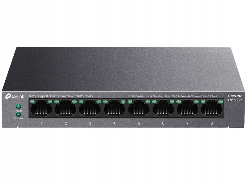 Switch TP-LINK LS108GP Gigabit Ethernet, 8 Ports, PoE Function