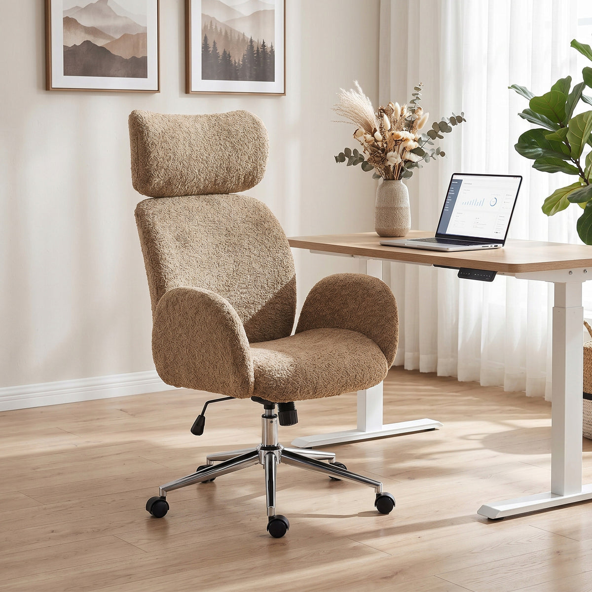 Swivel chair Homcom brown