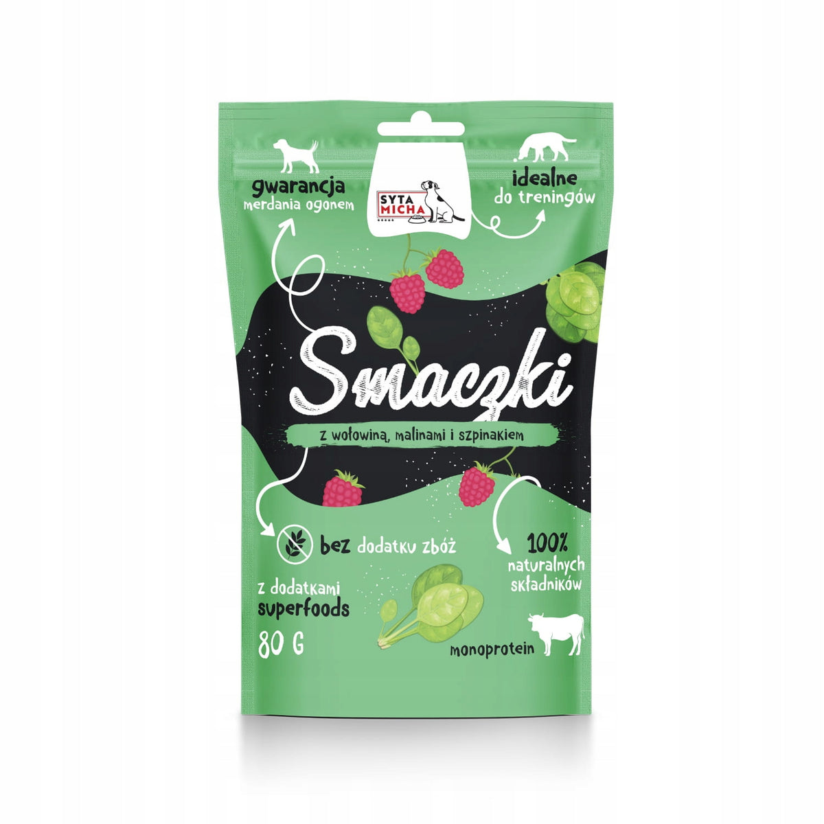 Syta Micha Dog Treats with Beef, Raspberries and Spinach 80g