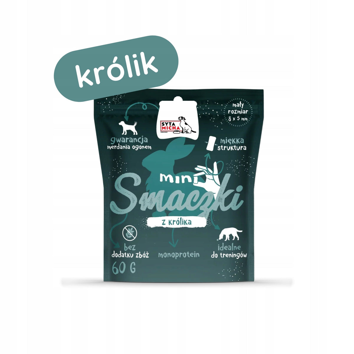 Syta Micha MINI Dried Rabbit Tastes for Training and Training 60g Packaging status original