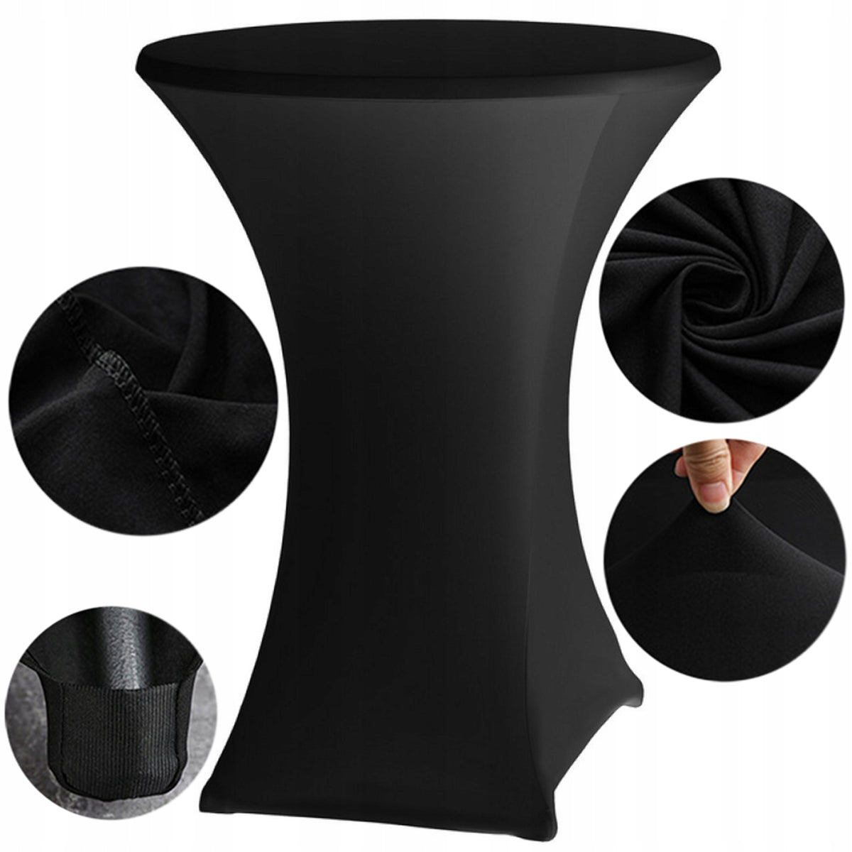 TABLE COVER TABLECLOTH ELASTIC BANQUET CATERING SPANDEX BLACK
