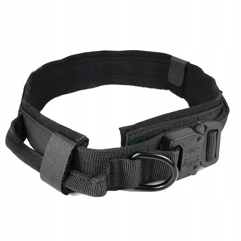 TACTICAL DOG COLLAR STRONG ADJUSTABLE COLLAR HANDLE POLICE DOG L Brand Reverse