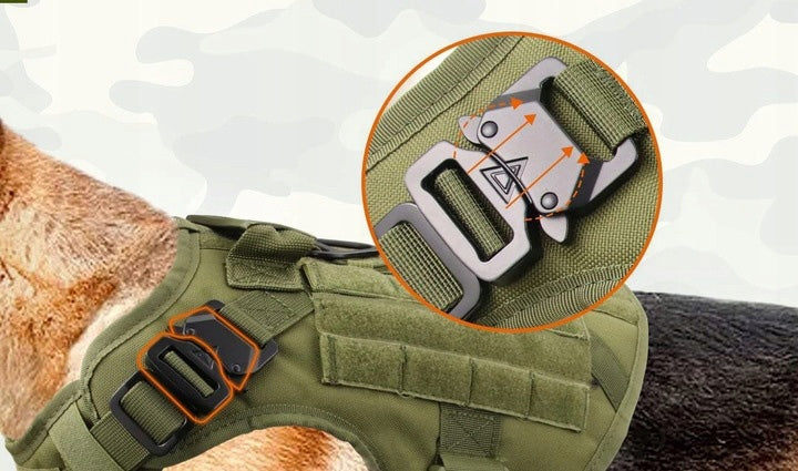 TACTICAL DOG HARNESS ADJUSTABLE GUARD HANDLE FOR BIG DOG STRONG XL Brand Reverse