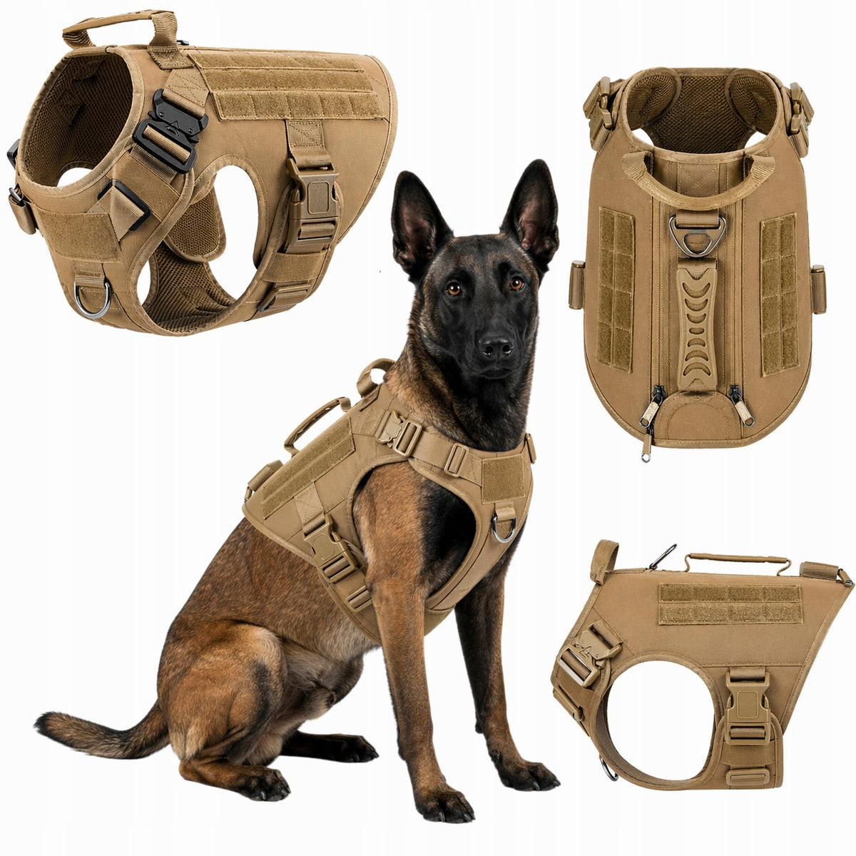 TACTICAL TRAINING DOG HARNESS WITH PICK-UP DURABLE L