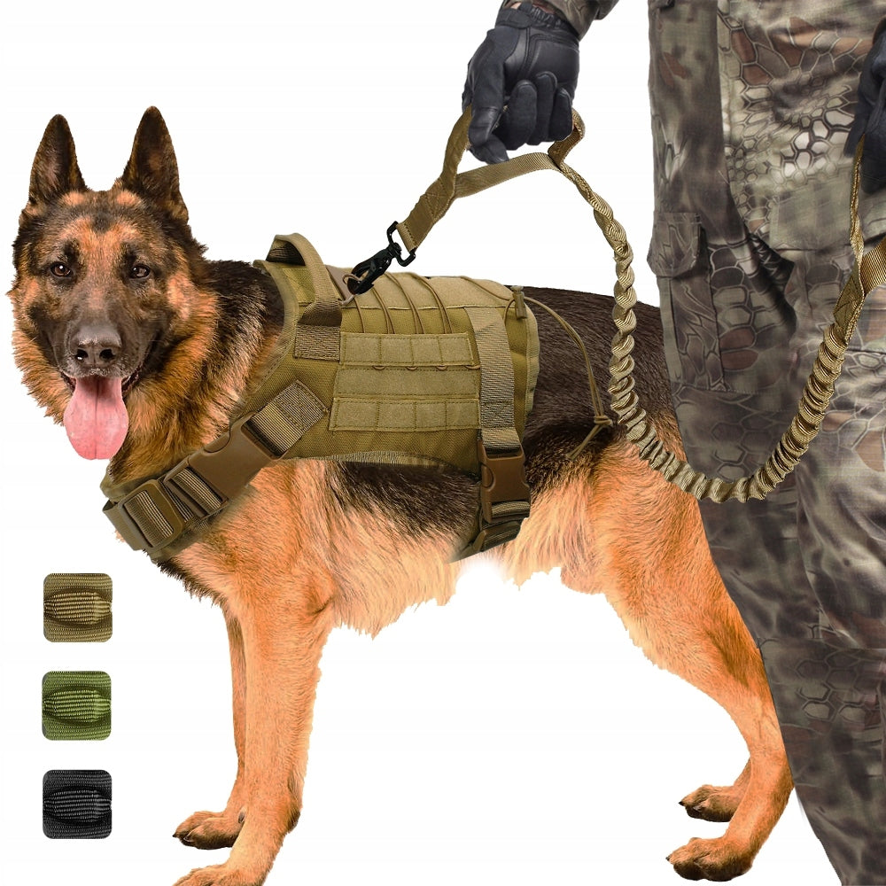 TACTICAL VEST DOG HARNESS LEASH SHEPHERD
