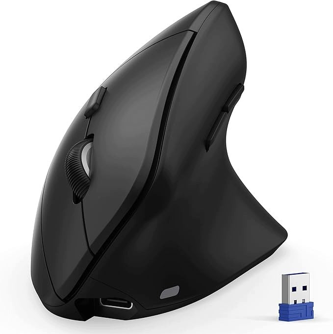 TECKNET TK-MS066 Bluetooth 2.4G USB-C 4800 DPI Vertical Mouse black