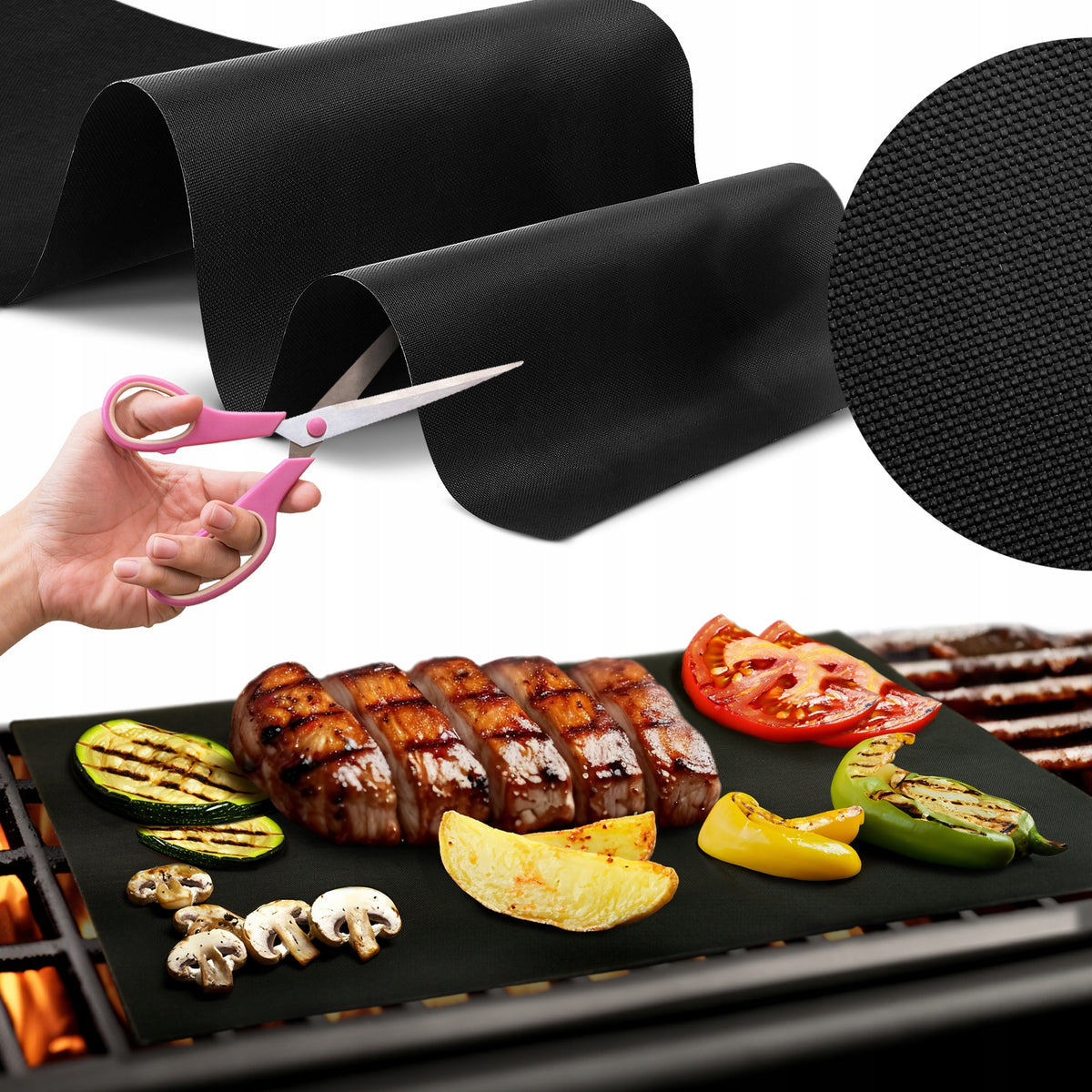 TEFLON MAT 2PCS FOR OVEN BBQ GRILL BAKING TRAY Packaging status original