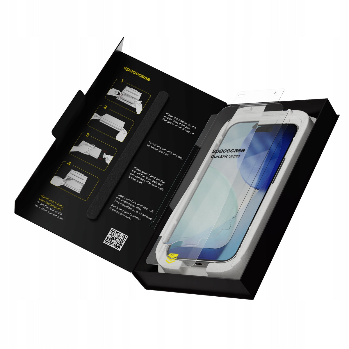 TEMPERED GLASS FOR IPHONE 16 PRO MAX / 17 PRO MAX WITH APPLICATOR - 2 PIECES Packaging status original