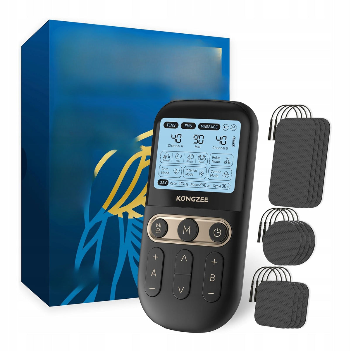 TENS EMS Muscle Stimulator Dual Channel Electrostimulator Pain Relief