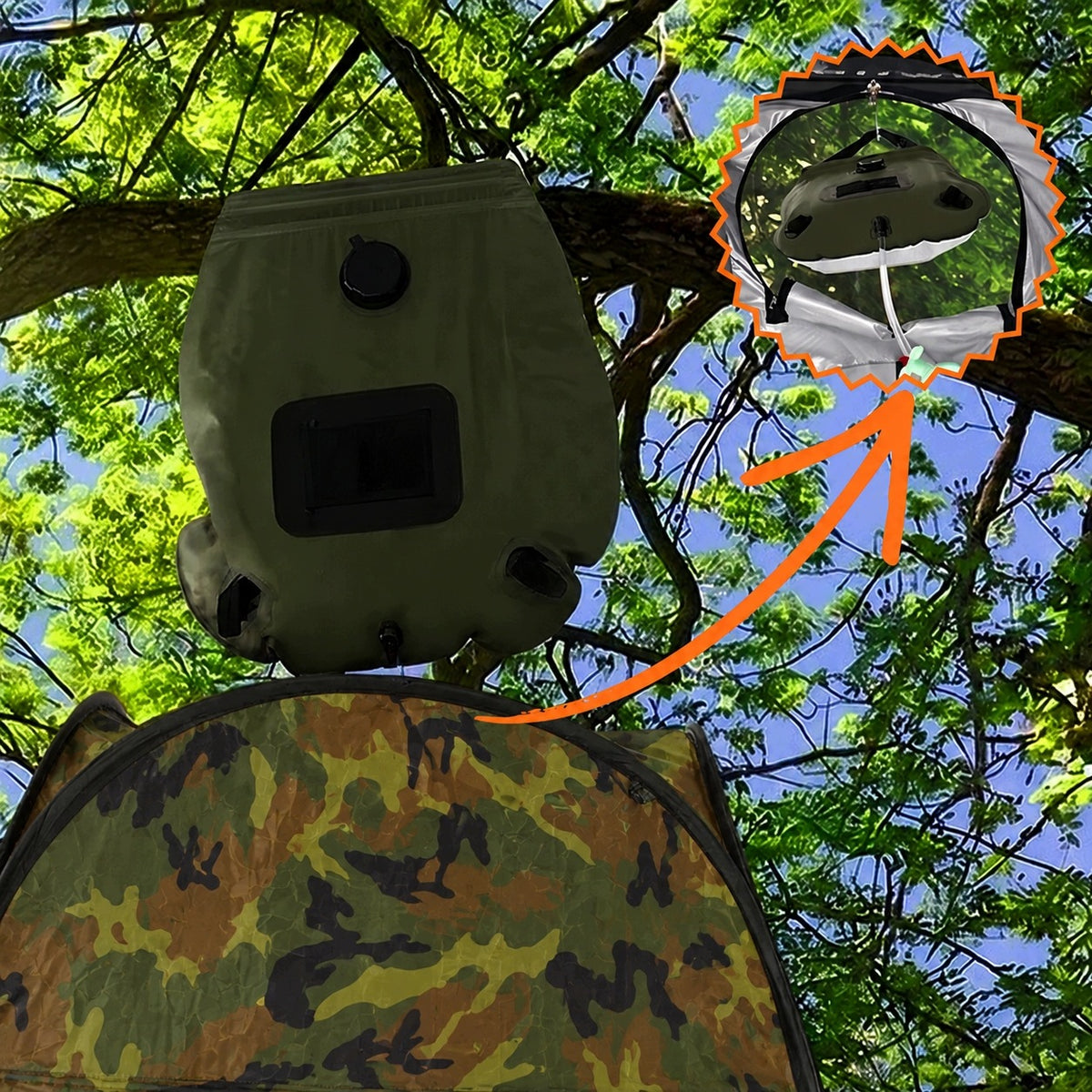 TENT CHANGING ROOM FOR SHOWER SELF-FOLDING CAMO TOURIST TOILET Packaging status original