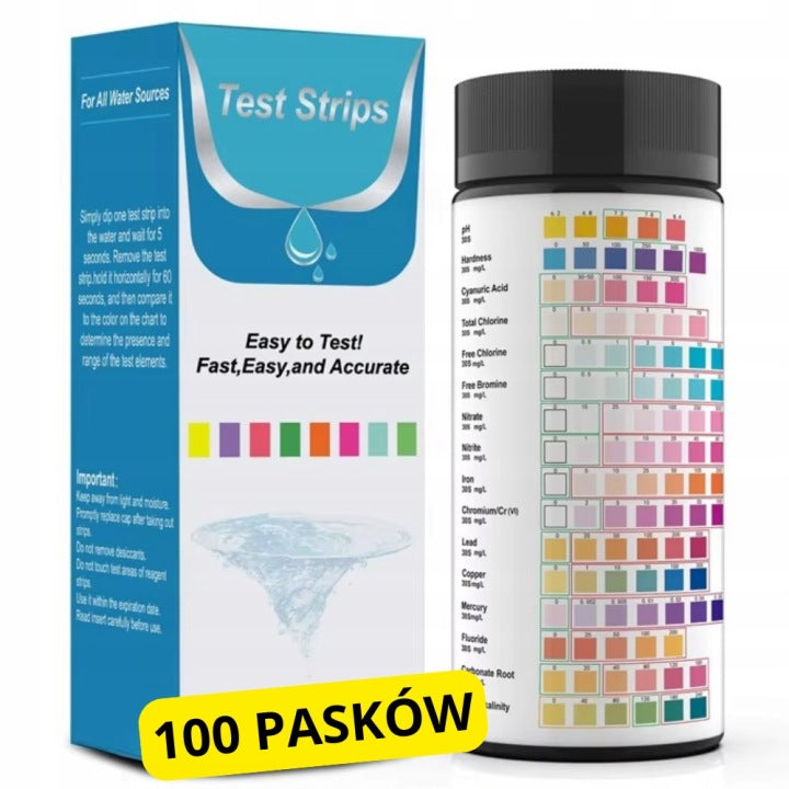 THE MOST ACCURATE TEST STRIPS FOR WATER QUALITY ANALYSIS UP TO 16 PARAMETERS!!! Manufacturer code FXS
