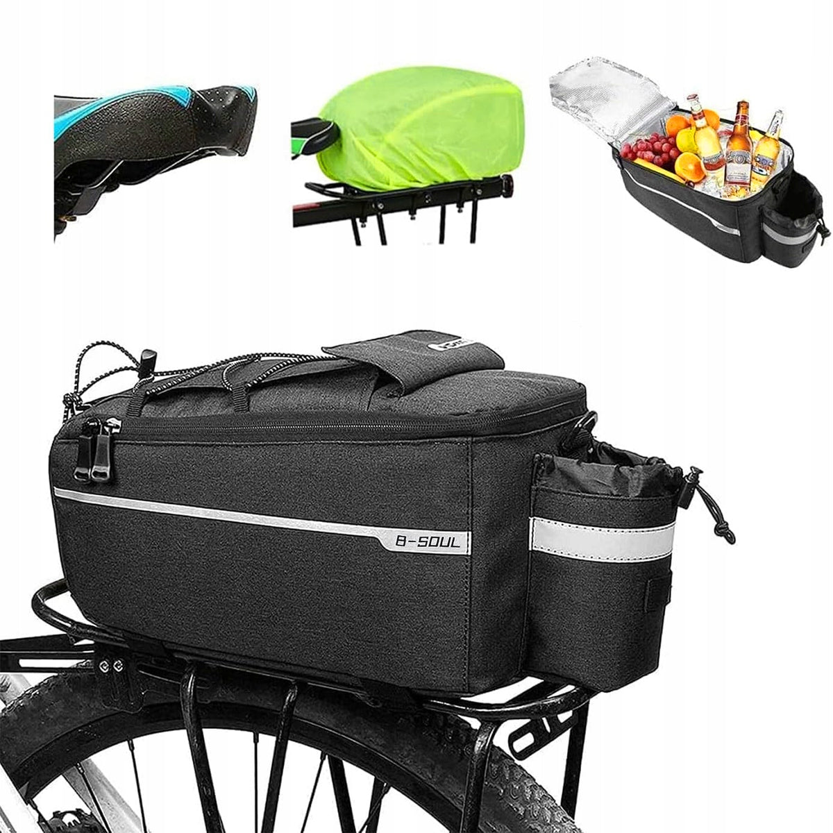 THERMAL BAG BICYCLE POUCH FOR TRUNK BICYCLE BAG 10L + STRAP