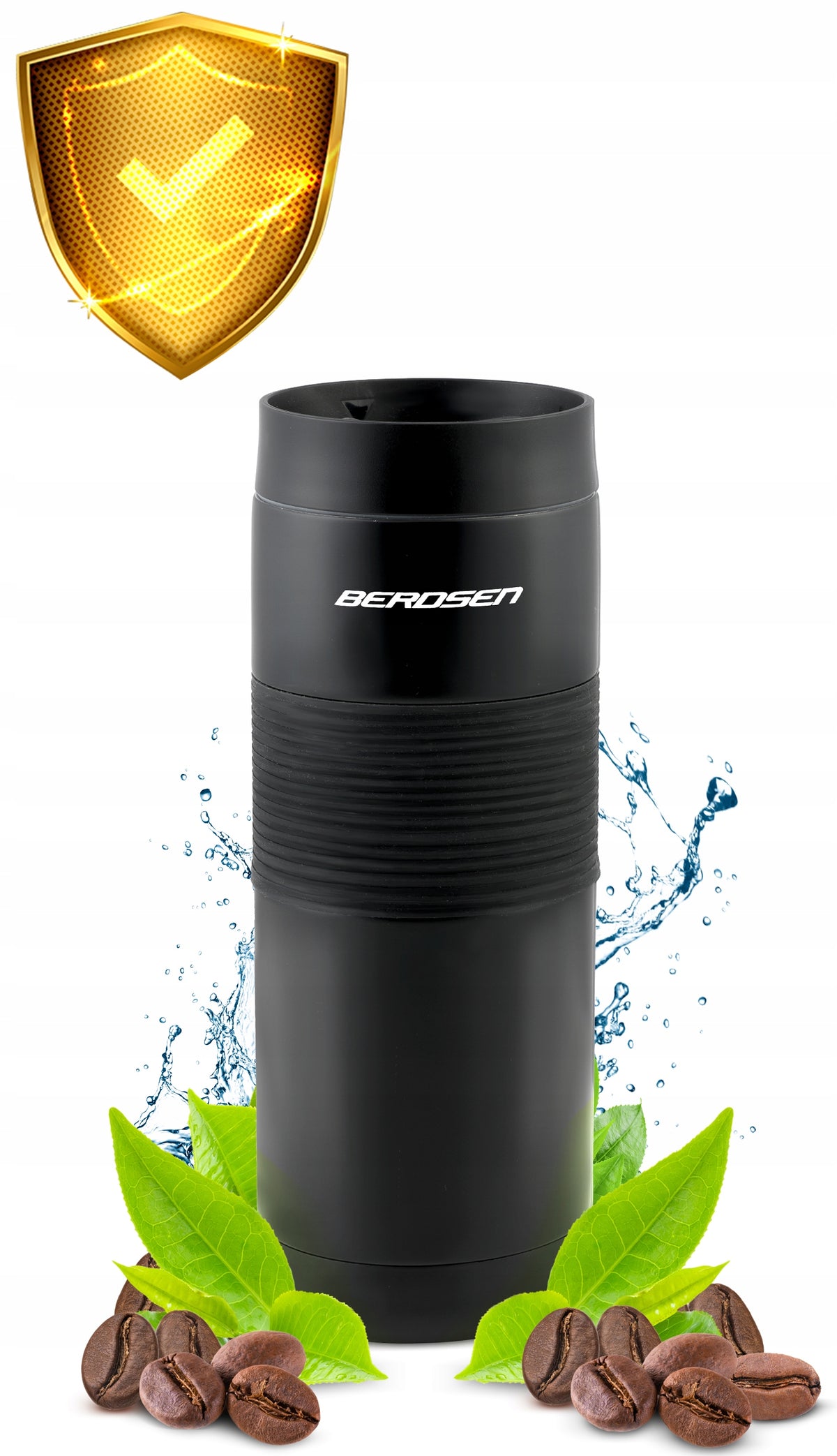 THERMAL MUG THERMOS FOR CAR FOR COFFEE TEA 590ML STAINLESS STEEL Color black