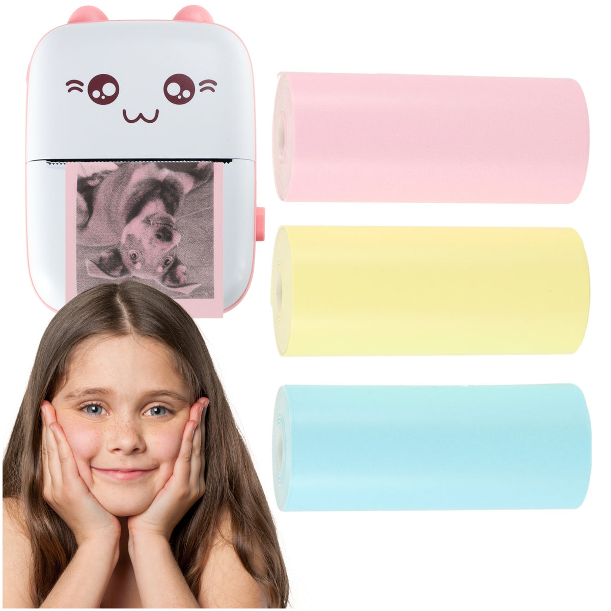 THERMAL PAPER ROLLS 3 PCS COLORED FOR CAMERA PRINTER CARTRIDGES 57 MM