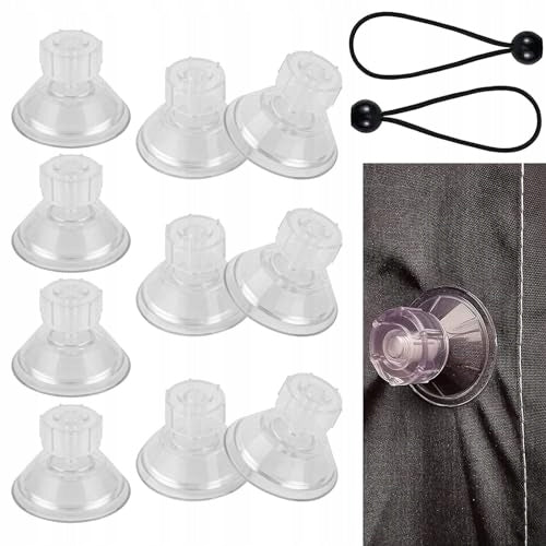 THREADED SUCTION CUPS TRANSPARENT PVC FOR CAR WINDOWS CAMPING 10 PCS. Brand no brand